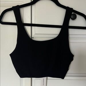 NWT Aritzia Babaton Black waffle knit Crop Top